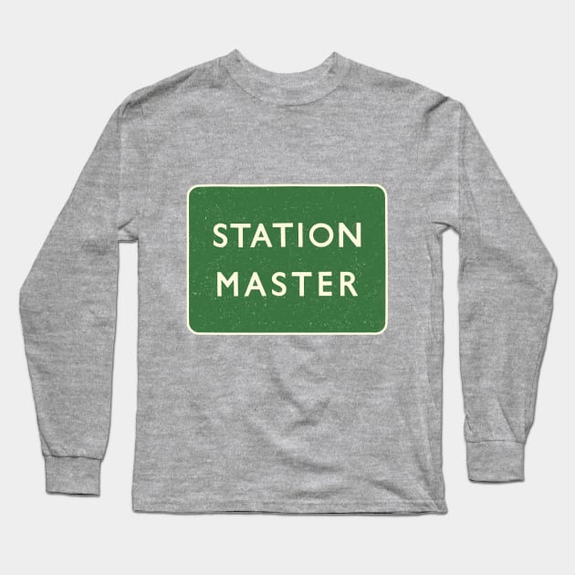 Vintage Railway Station Master Long Sleeve T-Shirt by katmargoli